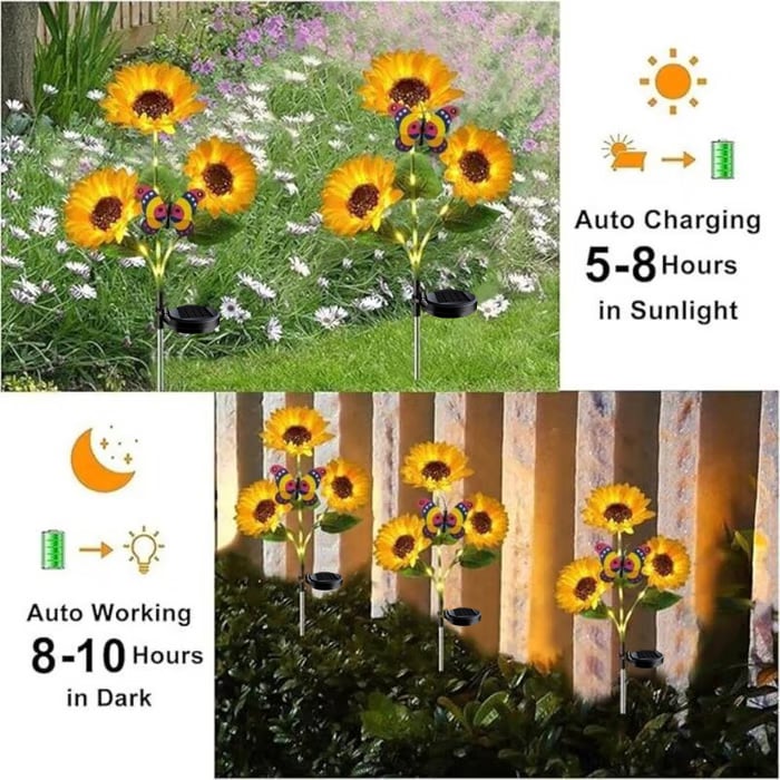 🔥🌻Last Day Sale 50% OFF🌞Solar LED Sunflower Garden Lights-29.6inch/74cm