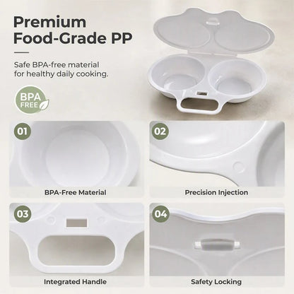 🔥Hot Sale 42%OFF🥳Dual-Cavity Microwave Egg Poacher – Breakfast in Minutes