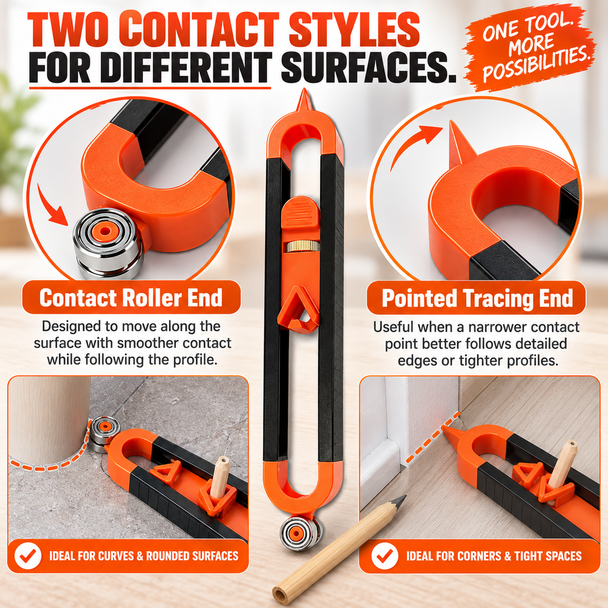 ✨ Hot sale —✏️Contour Gauge Scribe Tool with Lock and Pencil