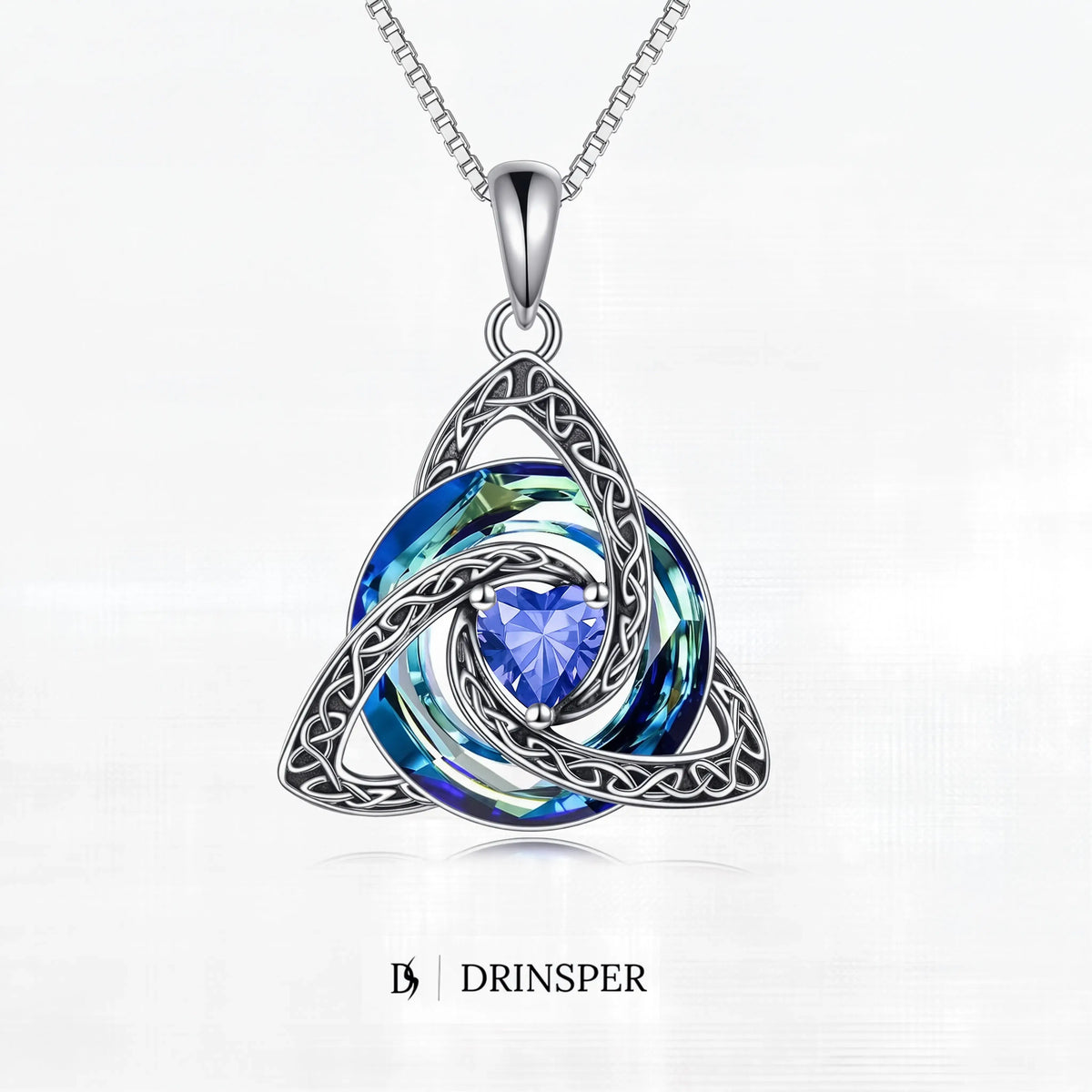 Celtic Birthstone Trinity Necklace  A Symbol of Faith, Love & Forever
