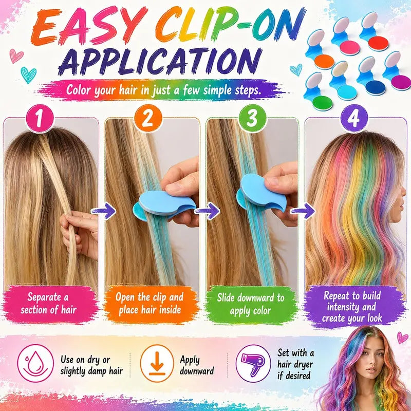 🔥Hot Sale 49% OFF🔥6/12 Bold Vibrant Powder Form Temporary Hair Chalk Dye