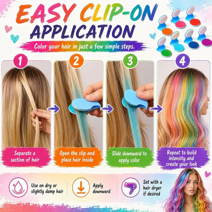 🔥Hot Sale 49% OFF🔥6/12 Bold Vibrant Powder Form Temporary Hair Chalk Dye