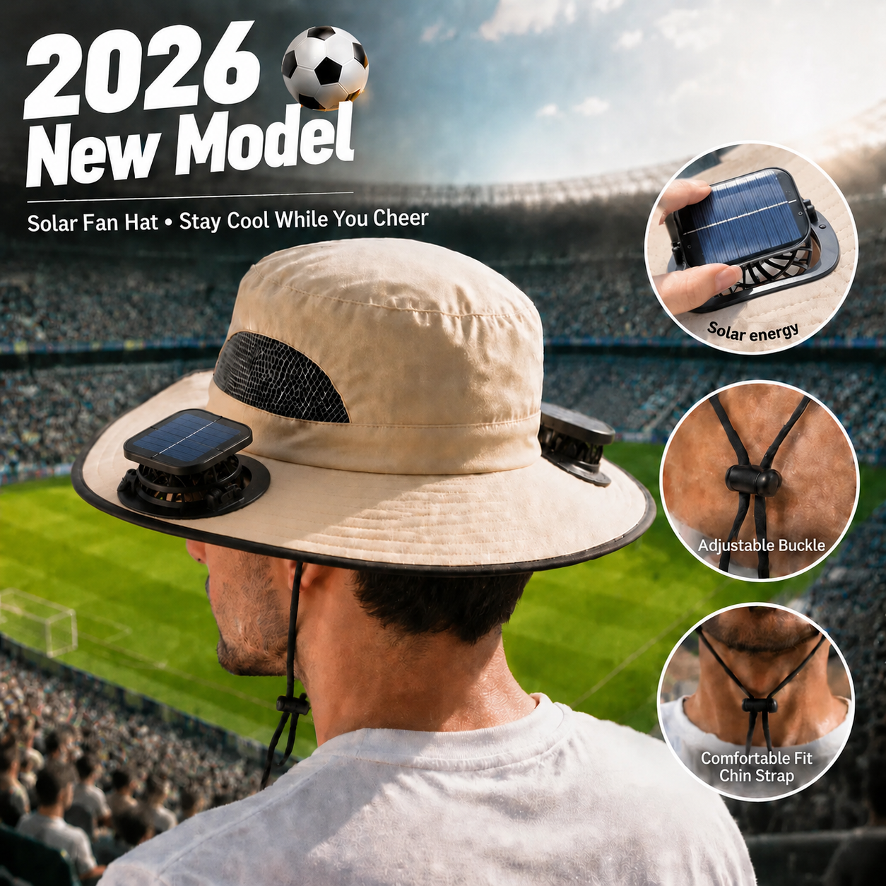 🔥New Solar-Powered Outdoor Cooling Fan Hat