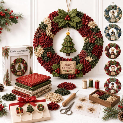 🔥Christmas Sale 49% OFF🎄3D Fabric Poke Wreath DIY Kit