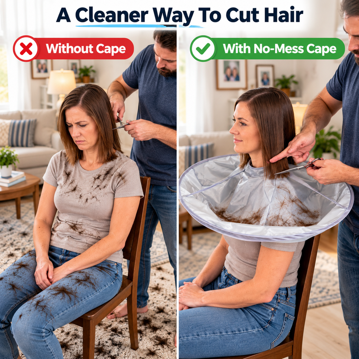 🔥Hot Sale 49% OFF🔥No-Mess Hair Cutting Cape