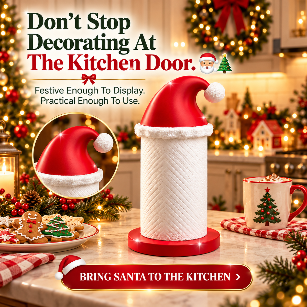🎄Santa Hat Christmas Paper Towel Holder