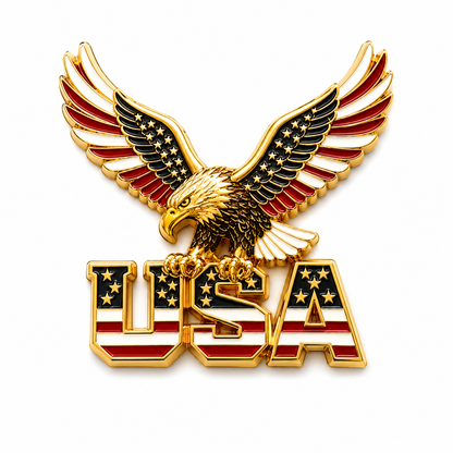 🔥Hot Sale 43% OFF 🎁3D Patriotic Eagle USA Car Emblem || Faith, Family & Freedom Metal Badge
