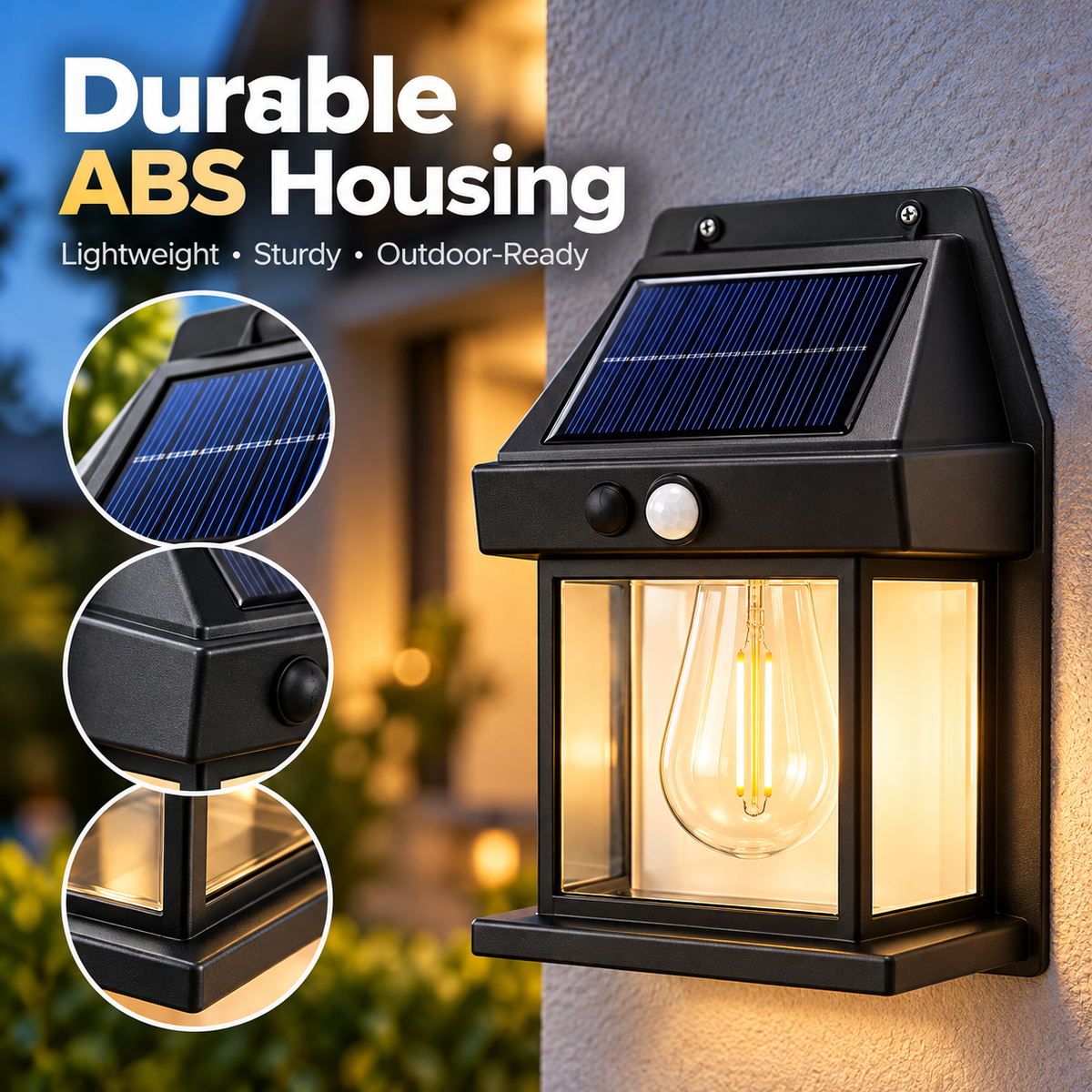 Solar Filament Wall Light with Motion Sensor*2pcs