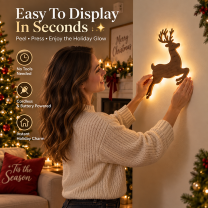🔥Christmas Sale 49% OFF🎄Lighted Santa Sleigh & Reindeer Wall Decor