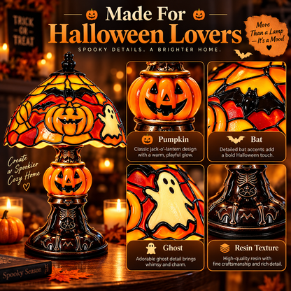 🔥Hot Sale 49% OFF🔥Retro Halloween Pumpkin & Bat Table Lamp