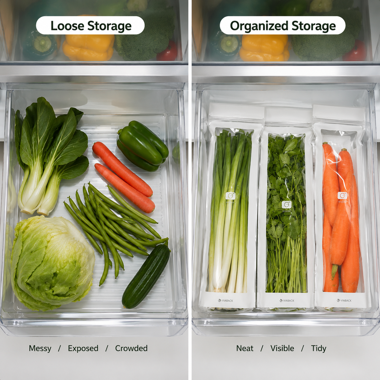 🥬 50/100PCS Reusable Fresh-Keeping Produce Bags, Double-Zip Seal Freshness Bags for Kitchen