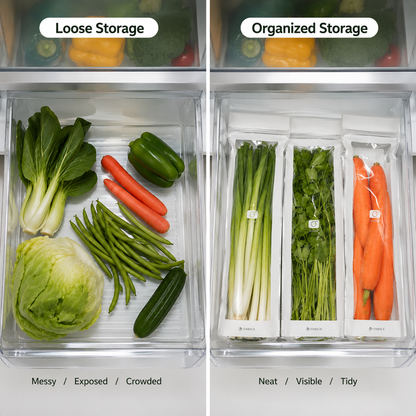 🥬 50/100PCS Reusable Fresh-Keeping Produce Bags, Double-Zip Seal Freshness Bags for Kitchen