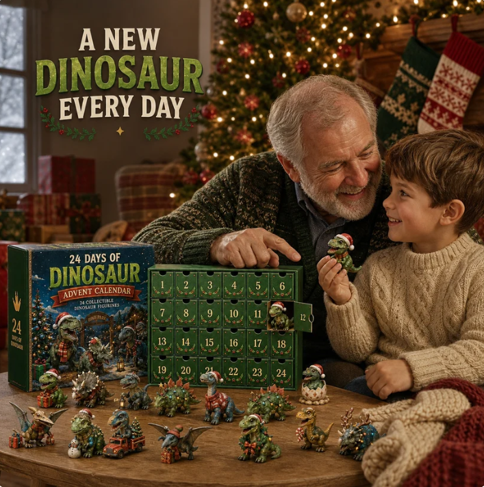 🦖24 Days of Dinosaur Christmas Advent Calendar – 24 Collectible Dino Figurines Holiday Surprises