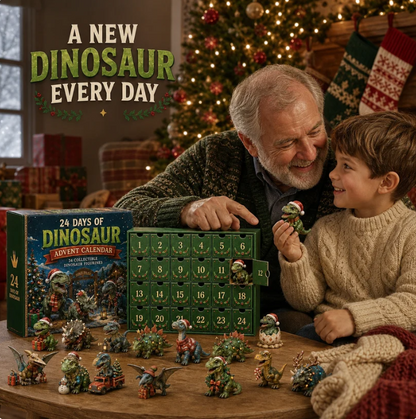 🦖24 Days of Dinosaur Christmas Advent Calendar – 24 Collectible Dino Figurines Holiday Surprises