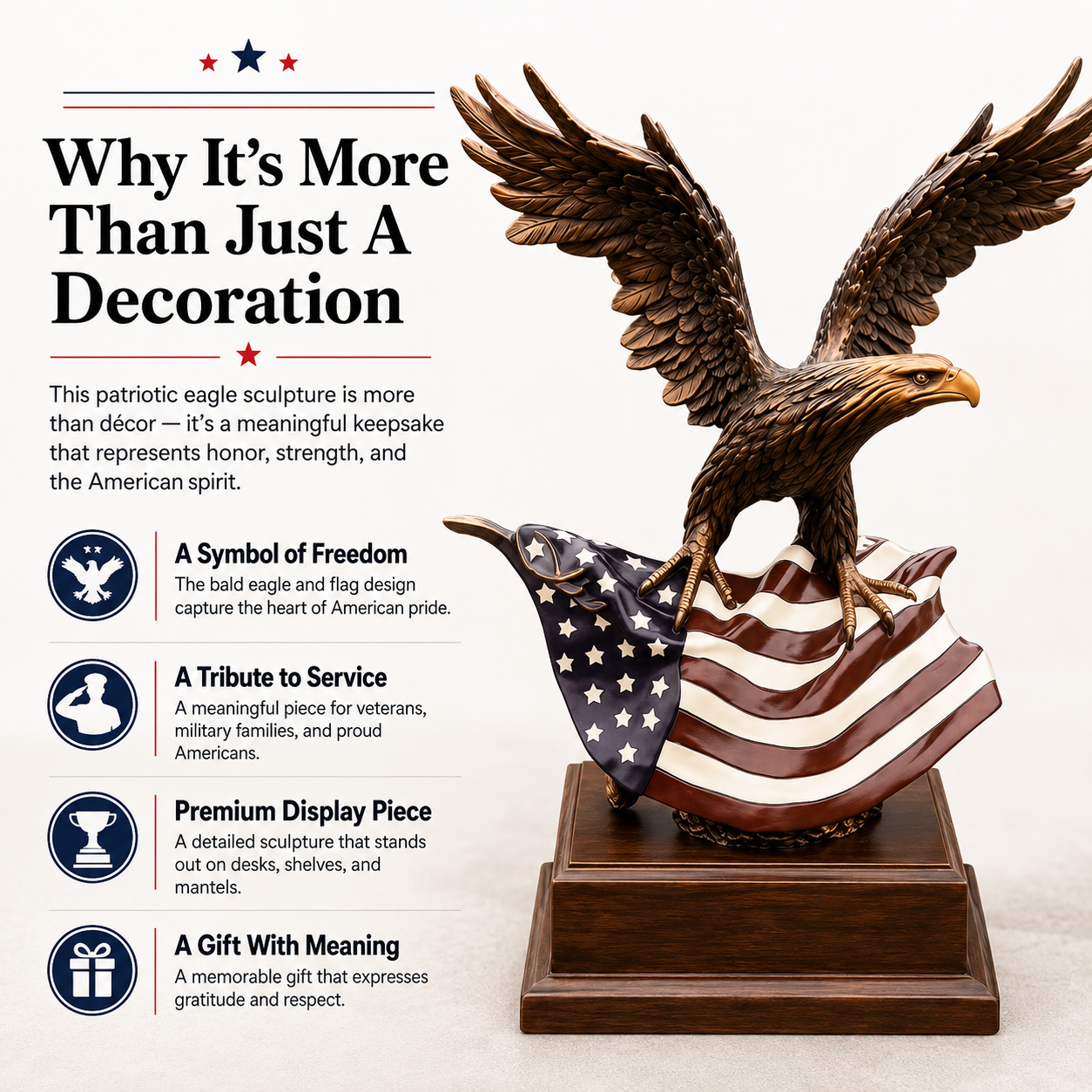 🔥49% OFF🦅Handcrafted Premium Patriotic Eagle Statue