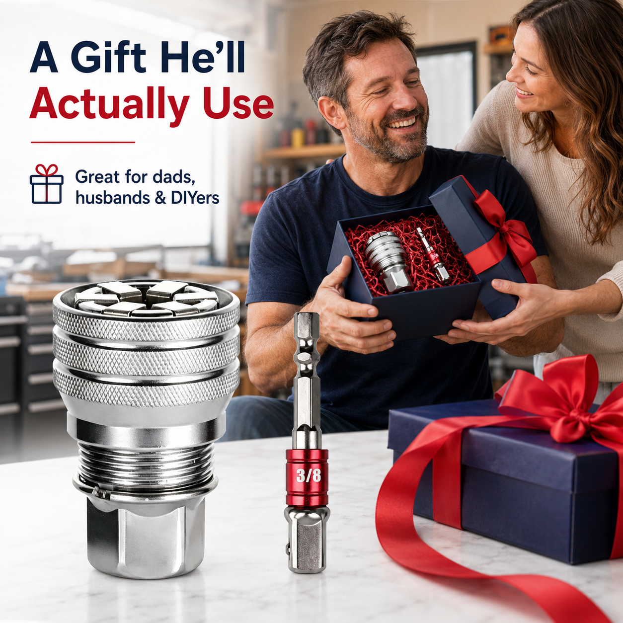 Universal Socket Wrench Tool with 3/8-inch Drill Adapter