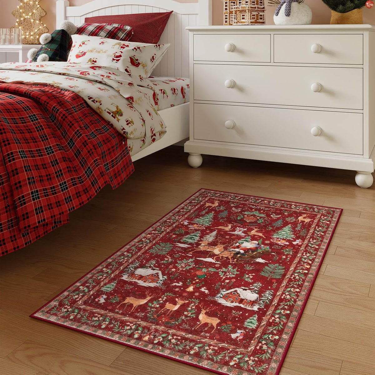 🎄Christmas Sale 49% OFF🎄Christmas Deer Santa Long Rug