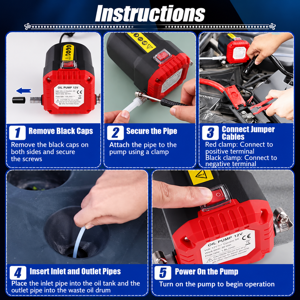 12V 80W Oil Extractor Pump