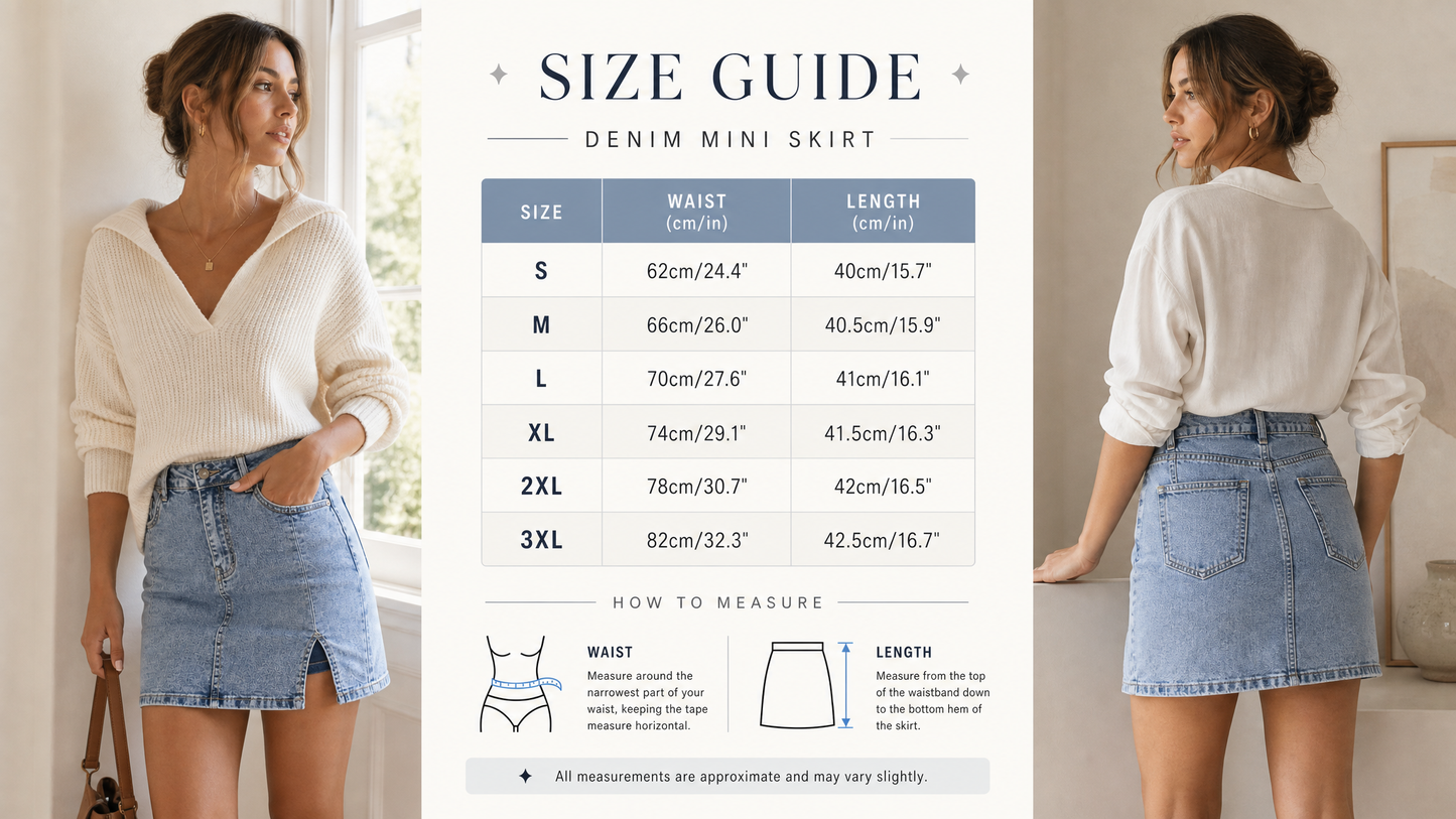 Anti-Exposure Denim Mini Skirt with Built-In Safety Shorts