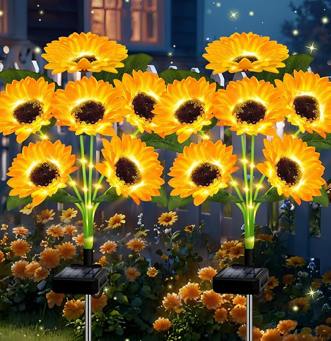 🔥🌻Last Day Sale 50% OFF🌞Solar LED Sunflower Garden Lights-29.6inch/74cm
