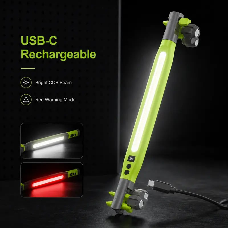 Rechargeable COB Work Light - Magnetic LED InspectionLight with Hook
