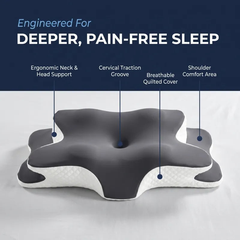 Adjustable ergonomic memory foam neck pillow