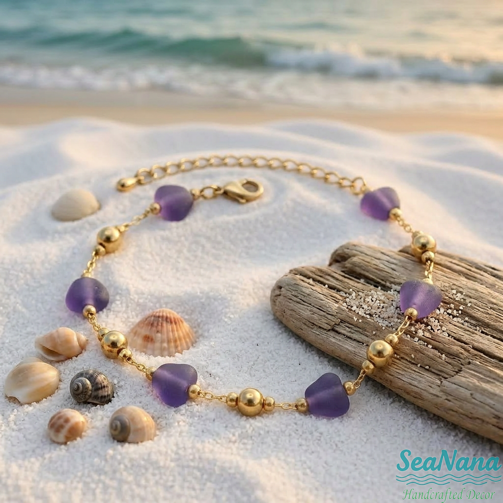 🌊Ocean's Treasure Sea Glass Bracelet