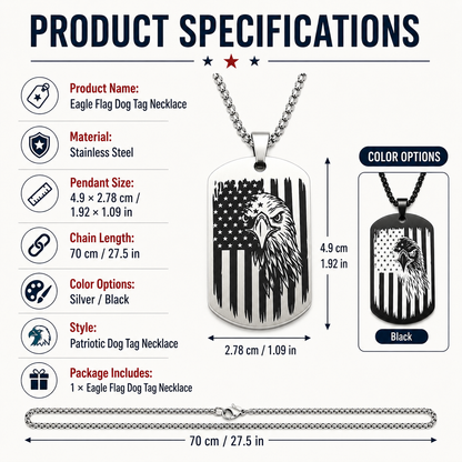 🔥Hot Sale 50% OFF🔥1776–2026 Eagle Dog Tag Necklace