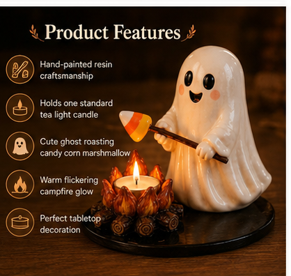 🔥LAST DAY 50% OFF👻 Ghost Roasting Marshmallow Tea Light Holder 🔥