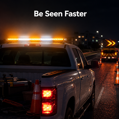 78-LED Multi-Color Vehicle Warning Light Bar| 21.65-Inch Four-Sided Flashing Safety Light with 14 Modes