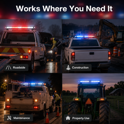 78-LED Multi-Color Vehicle Warning Light Bar| 21.65-Inch Four-Sided Flashing Safety Light with 14 Modes