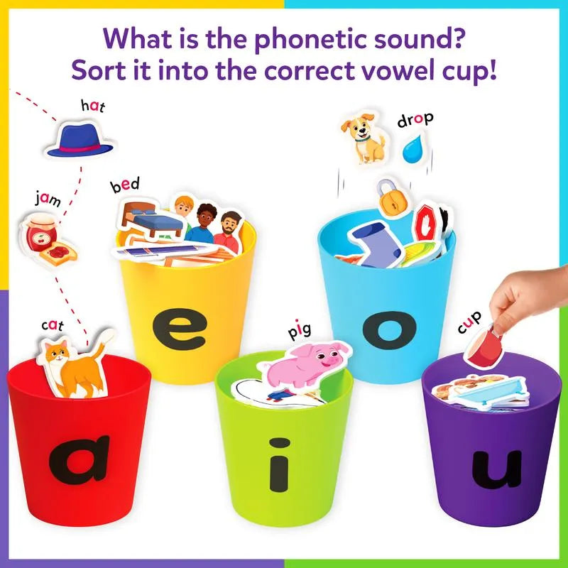 📚Phonics Vowel Sorting Toy(100+ Picture Pieces) – Early Literacy Learning Activity for Preschool & Kindergarten Kids Ages 4-7✨