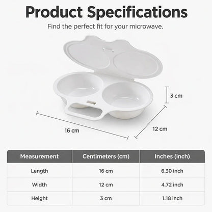 🔥Hot Sale 42%OFF🥳Dual-Cavity Microwave Egg Poacher – Breakfast in Minutes