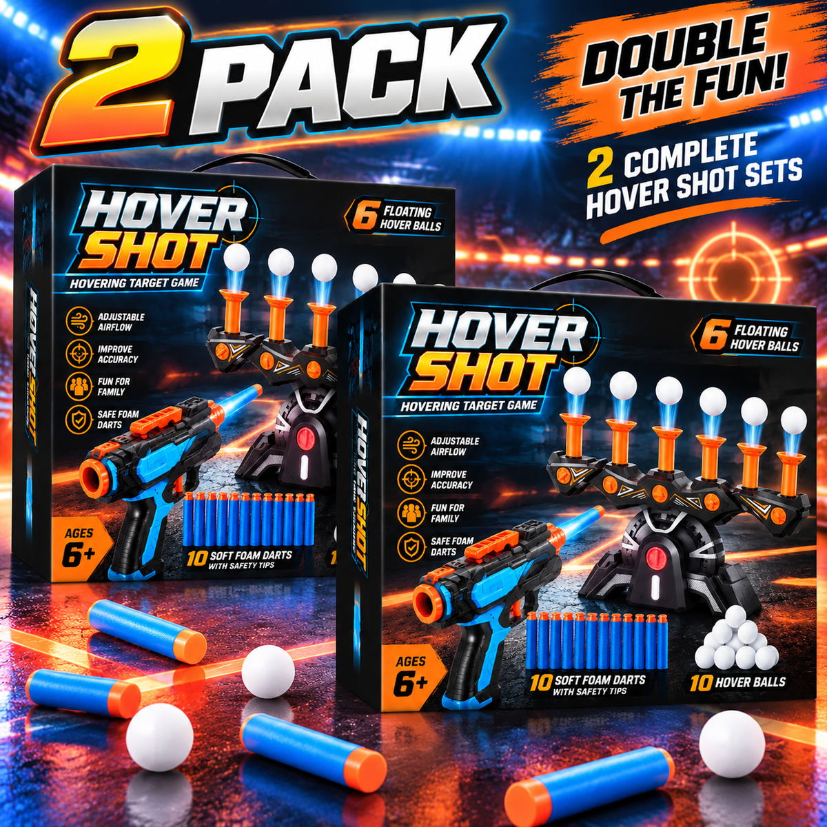 🎯 Hover Shot Floating Target Game With Foam Blaster