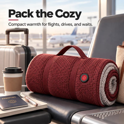 ♨️ 8-Zone Wearable Heated Blanket ❄️ – Cozy Shawl with 3 Heat Levels & USB Power