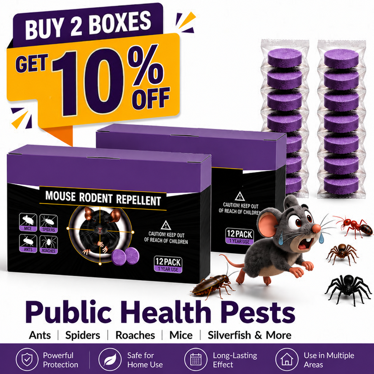 ✅ 10,000+ Happy Customers 🐭 All-Natural Peppermint & Cinnamon Pest & Rodent Repellent Pucks 🕷️🐍
