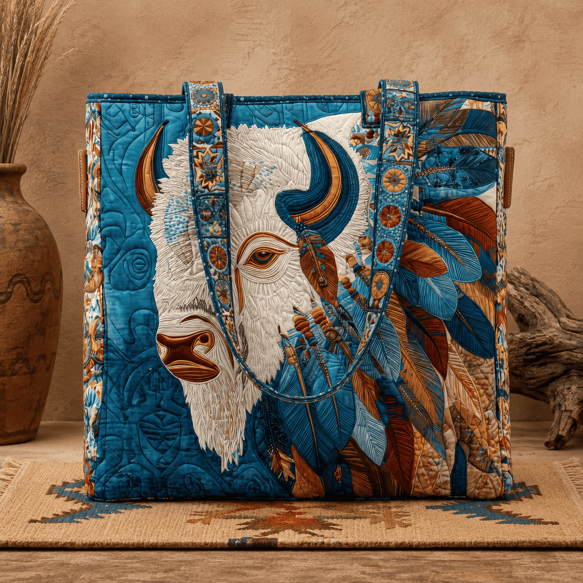 👜Handmade Native American Quilted Tote Bag