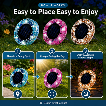 ✨Solar Outdoor Mosaic Disk Lights