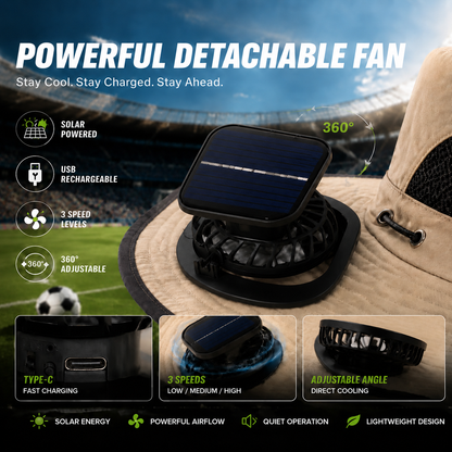 🔥New Solar-Powered Outdoor Cooling Fan Hat