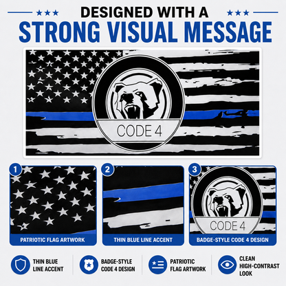 🔥Hot Sale🔥Thin Blue Line Code 4 Sticker - Show Police Support!
