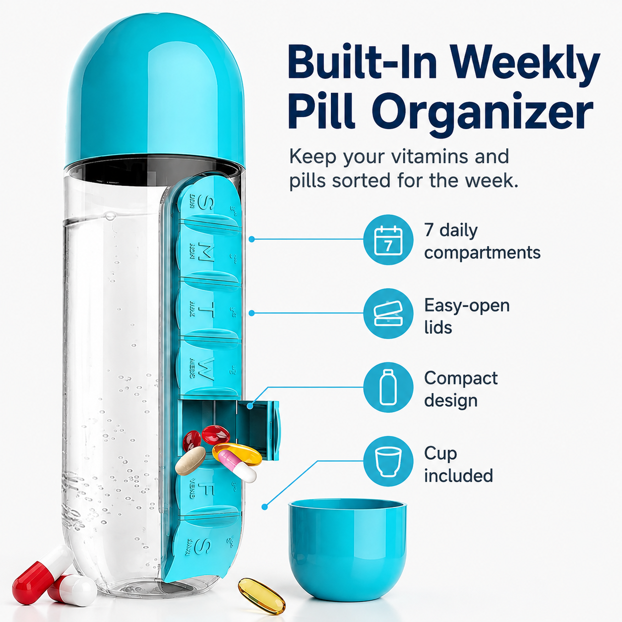 🔥Hot Sale 49% OFF🔥Portable Pill Box Water Cup