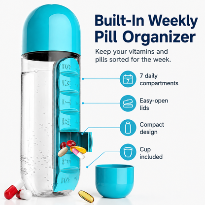 🔥Hot Sale 49% OFF🔥Portable Pill Box Water Cup