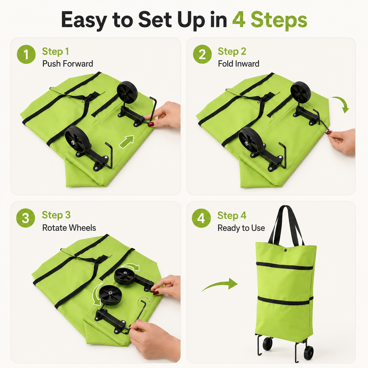🔥Hot Sale 49% OFF🔥Foldable Shopping Trolley Bag with Wheels