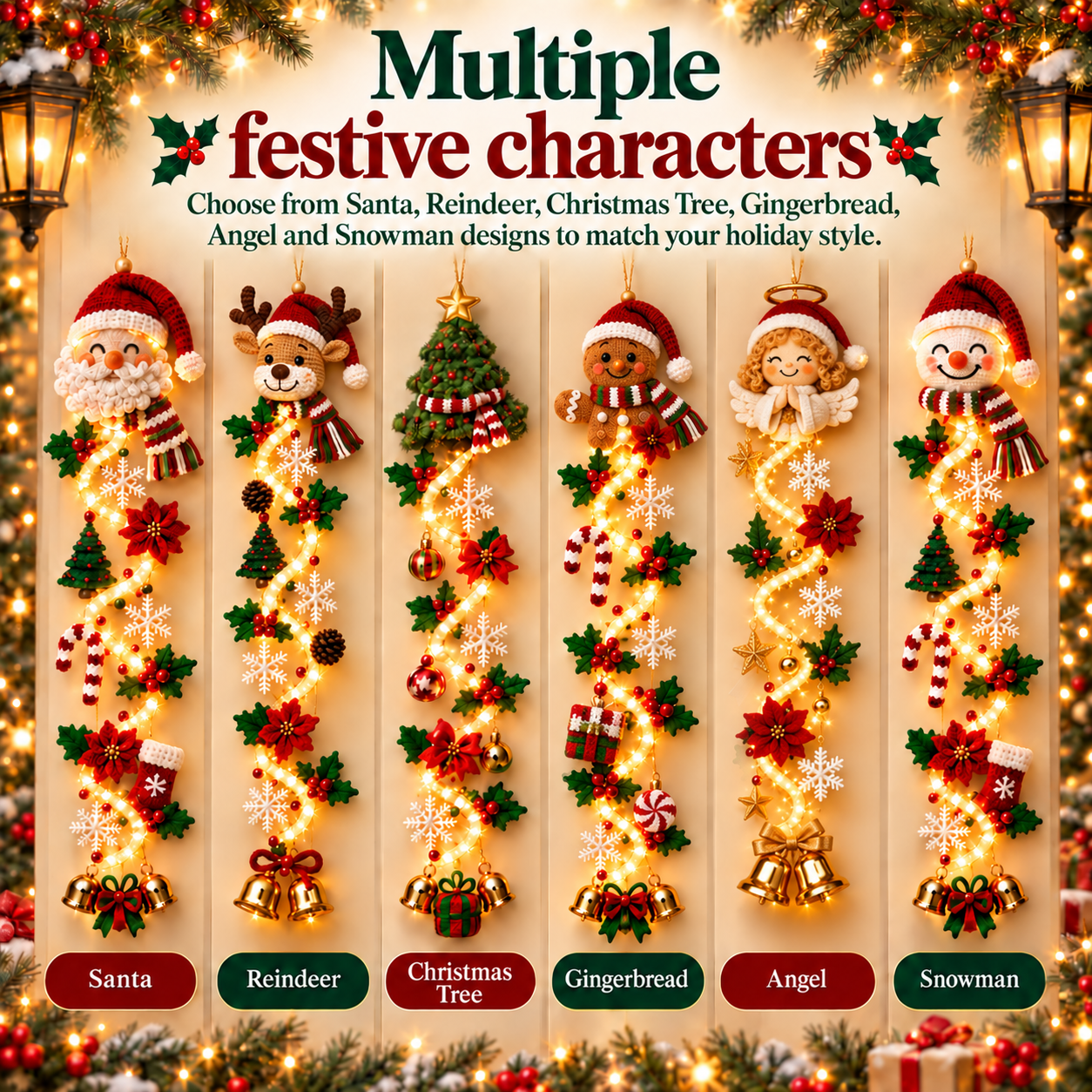 🔥Hot Sale 50% OFF🔥Glowing Christmas Door Hanger 🎄✨