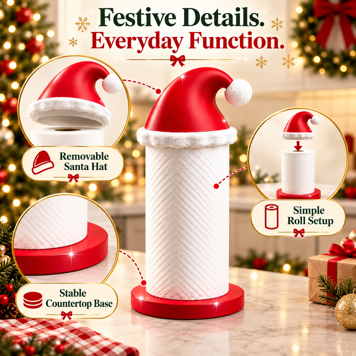 🎄Santa Hat Christmas Paper Towel Holder