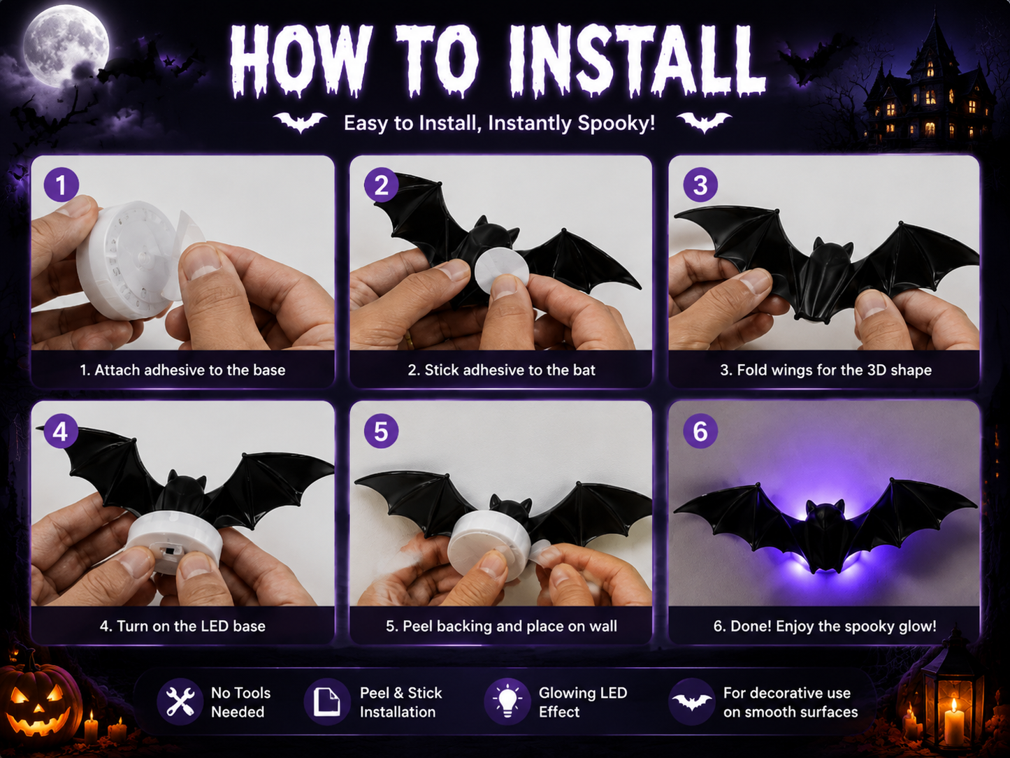 🔥Hot Sale 50% OFF🦇 3D LED Bat Light Decorations