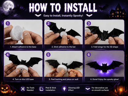 🔥Hot Sale 50% OFF🦇 3D LED Bat Light Decorations