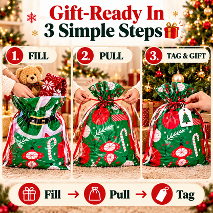 🎄50-Piece Christmas Gift Bag & Tags Set