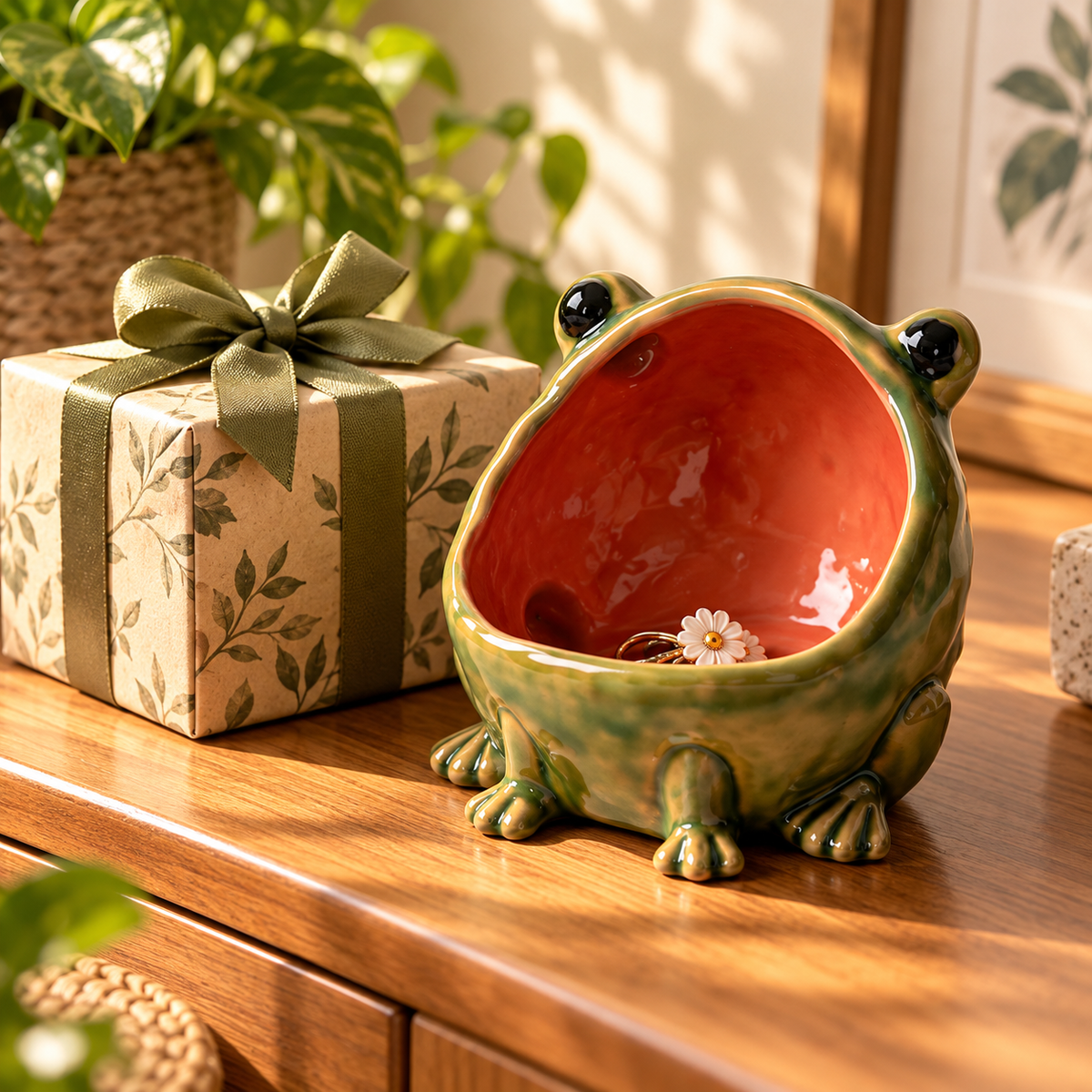 🐸 Funny Big-Mouth Ceramic Frog Storage Bowl