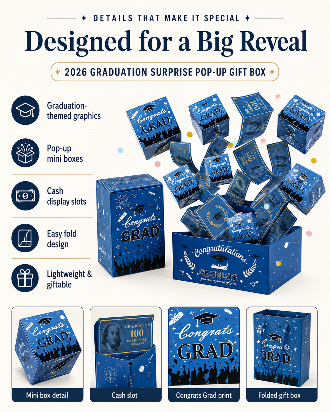 🎁2026 Graduation Surprise Pop-Up Gift Box